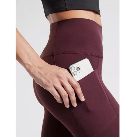 Athleta Salutation Stash Pocket II 7/8 Tight Leggings Burgundy Spiced Cabernet S - Picture 5 of 9